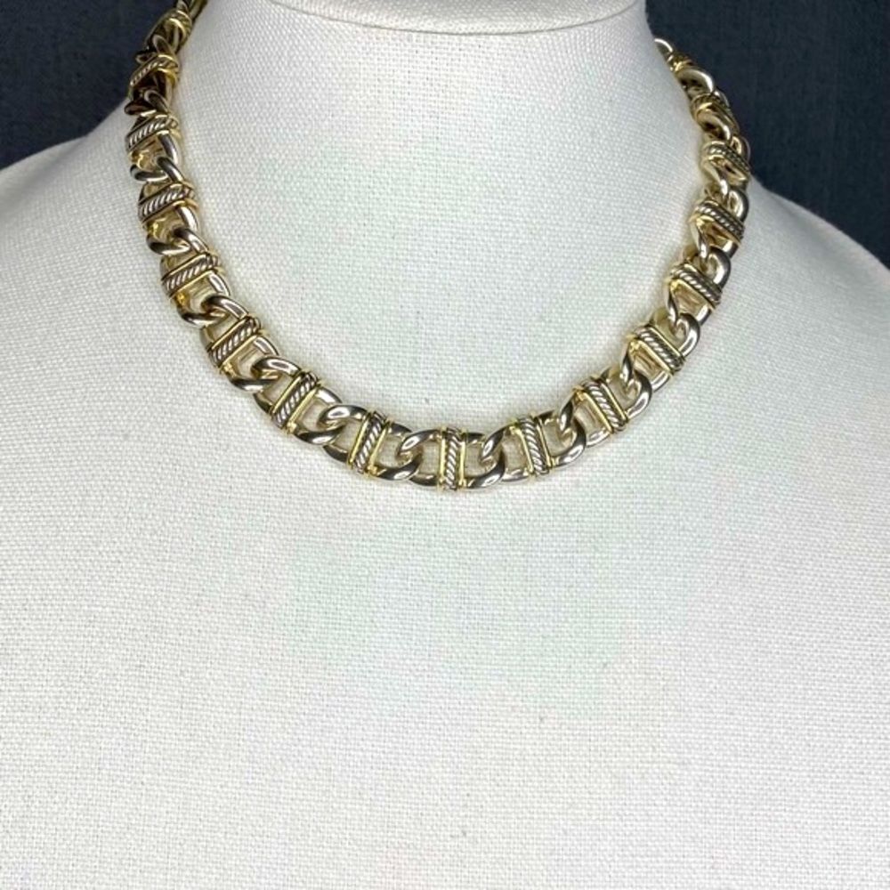 DAVID YURMAN Sterling Silver 18k Madison Link Chain Cable Curb Necklace,